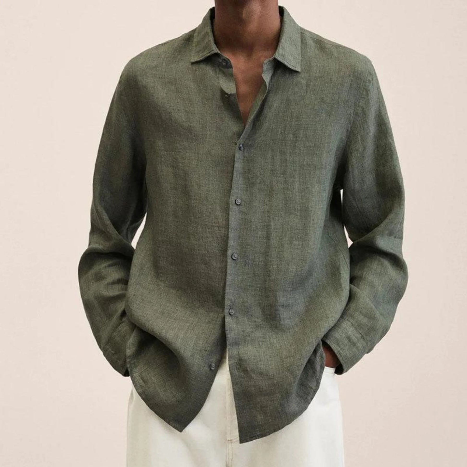 Chemise Homme Lin Naturel | Taille Élégante - luxestyle