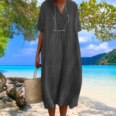 Robe Femme en Lin et Coton Chic Midi