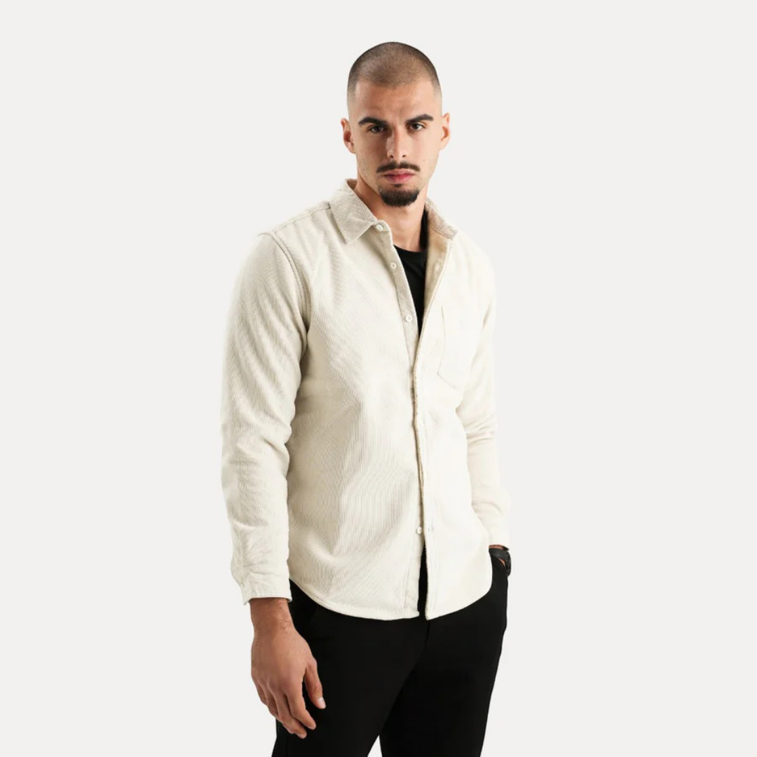 Chemise Velours Marine Élégante Homme