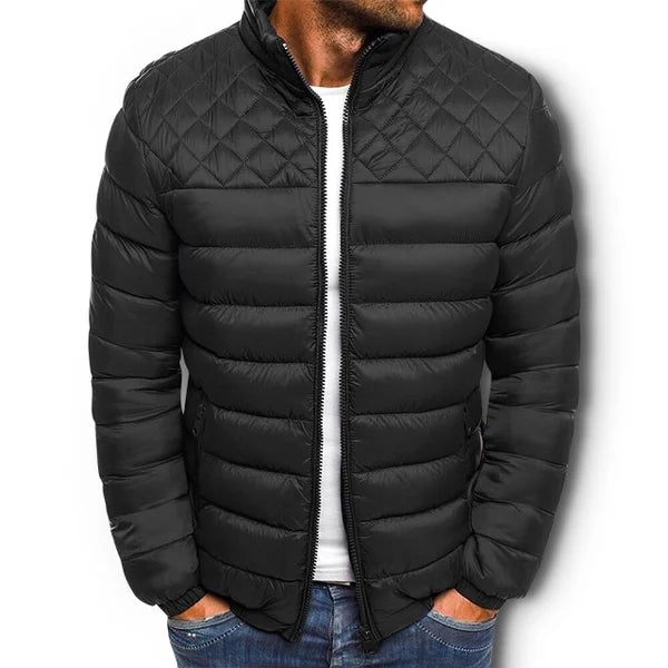 Veste parka épaisse homme noir à fermeture zip - LuxeStyle