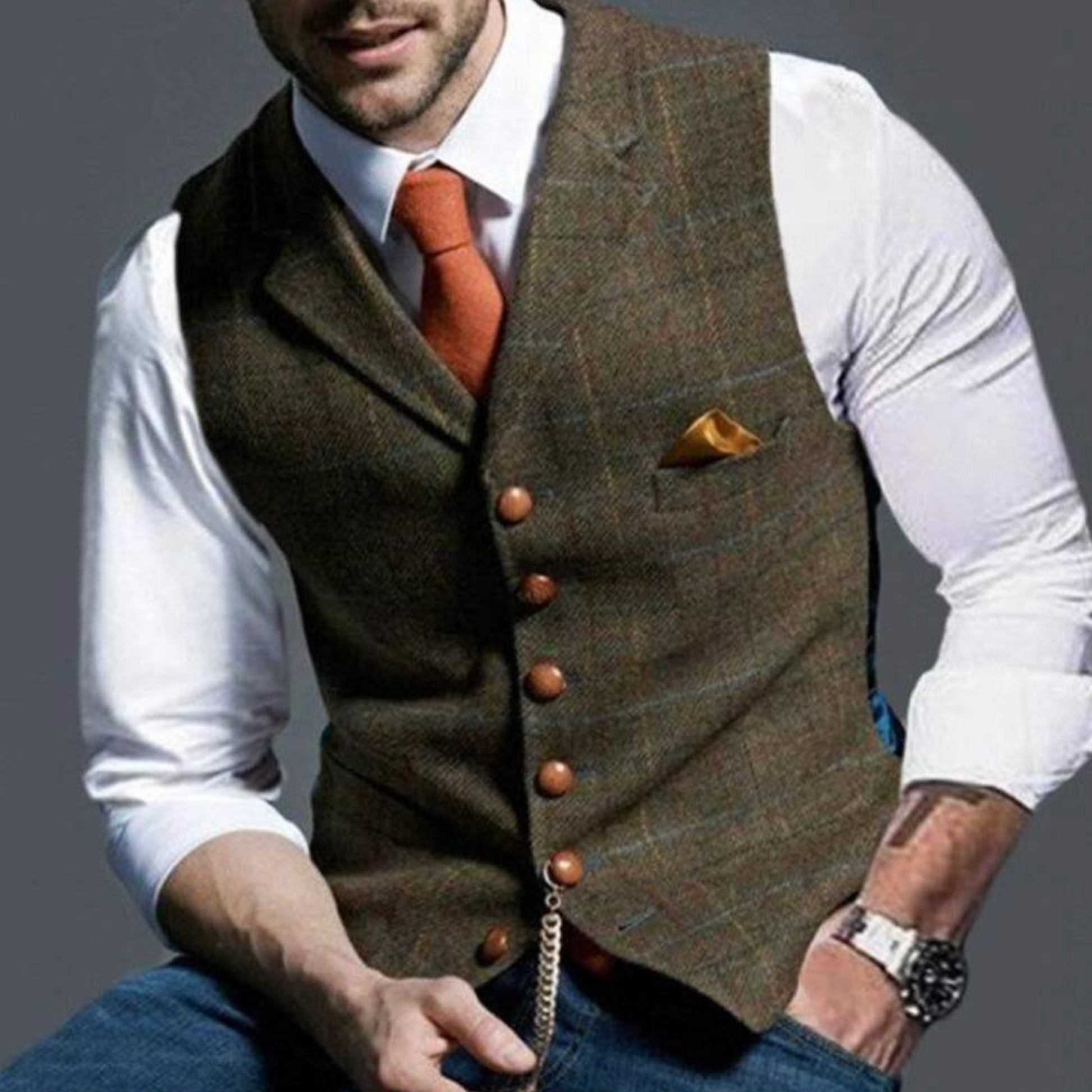Gilet Homme Élégant Taille Fine avec Fermeture et Poches - luxestyle