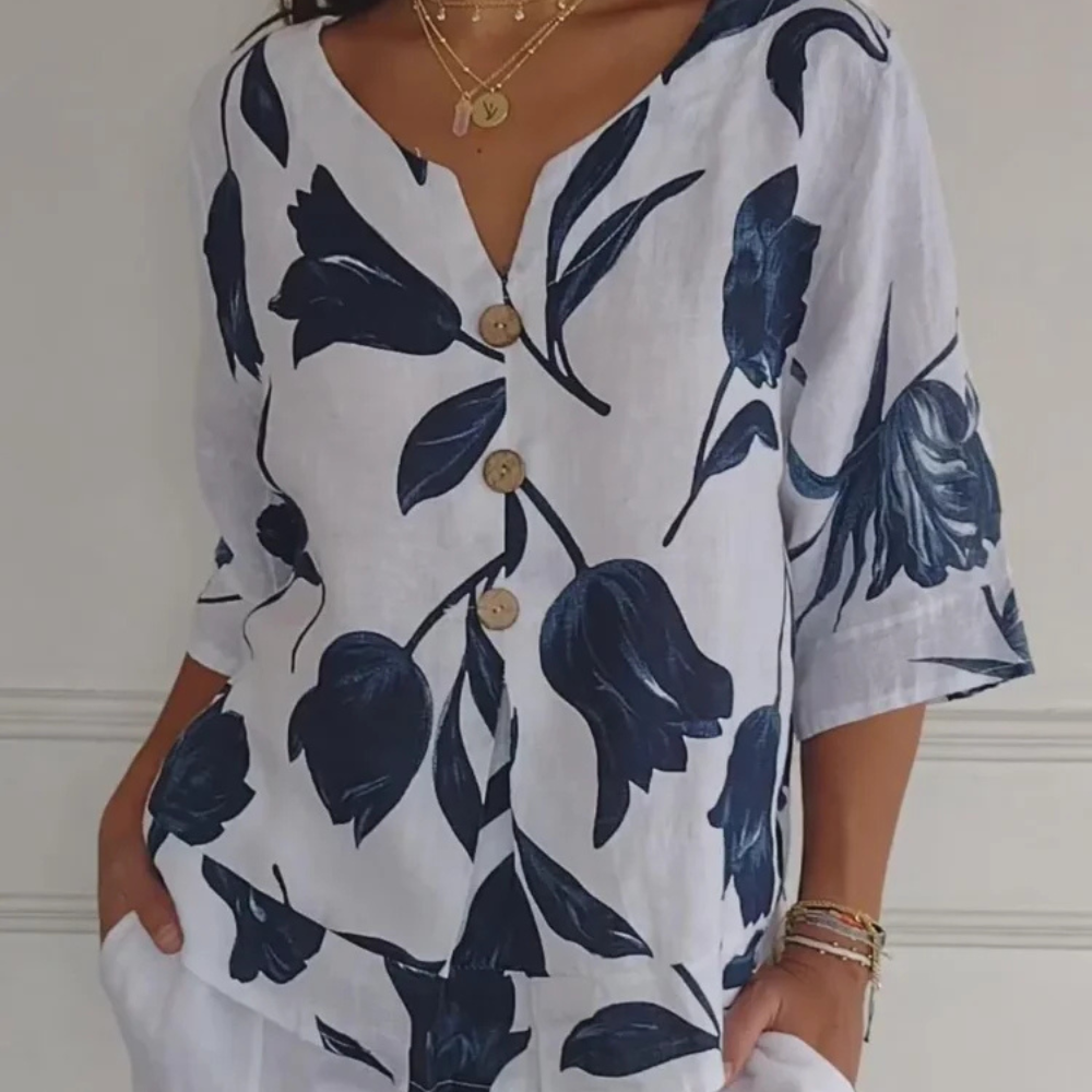 Blouse Florale Élégante pour Femme - LuxeStyle
