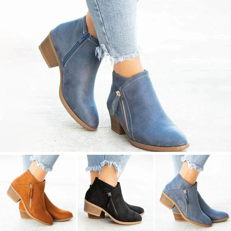Bottes Femme Hautes en Cuir Doux - Confort Élégant & Fermeture Éclair Latérale Pratique - LuxeStyle