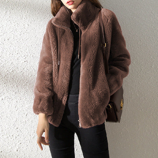 Veste Hiver Féminine avec Capuchon et Fermeture Éclair - LuxeStyle