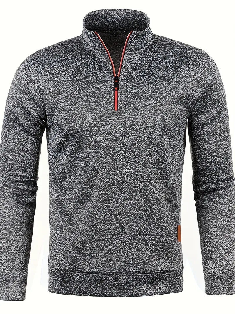 Pull en polaire marine avec fermeture éclair pour homme