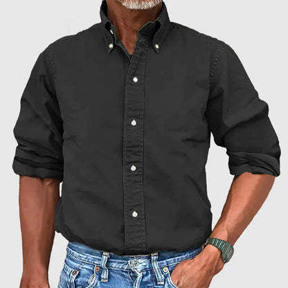 Chemise Homme Marine à Manches Longues Classique Décontractée