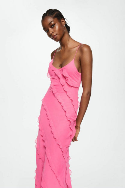 Robe Plage Élégante pour Femme - Jupe Volants Légère et Chic pour Été