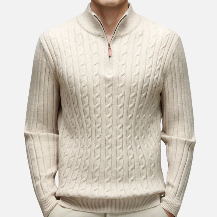 Pull Homme Col Polo Zippé Chaud et Stylish