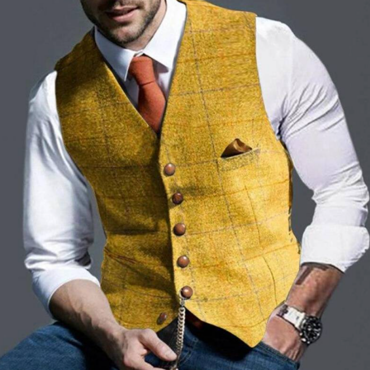 Gilet Homme Élégant Taille Fine avec Fermeture et Poches