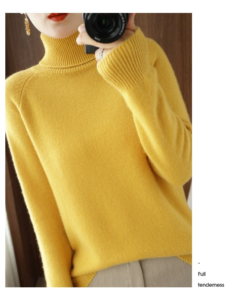 Pull femme noir douillet en laine mélangée