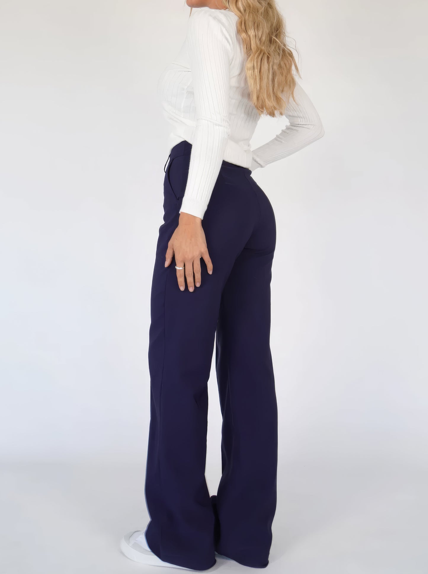Pantalon décontracté femme avec poches côtés
