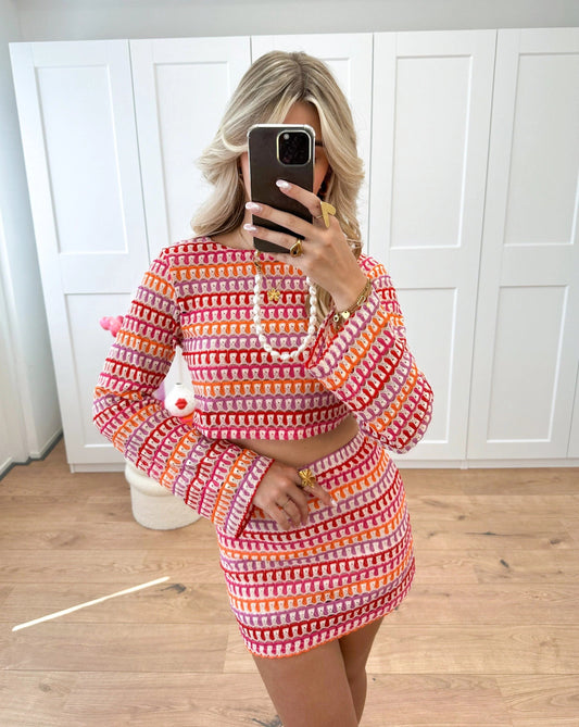 Tenue Femme Printemps Crop Top et Jupe Courte - LuxeStyle