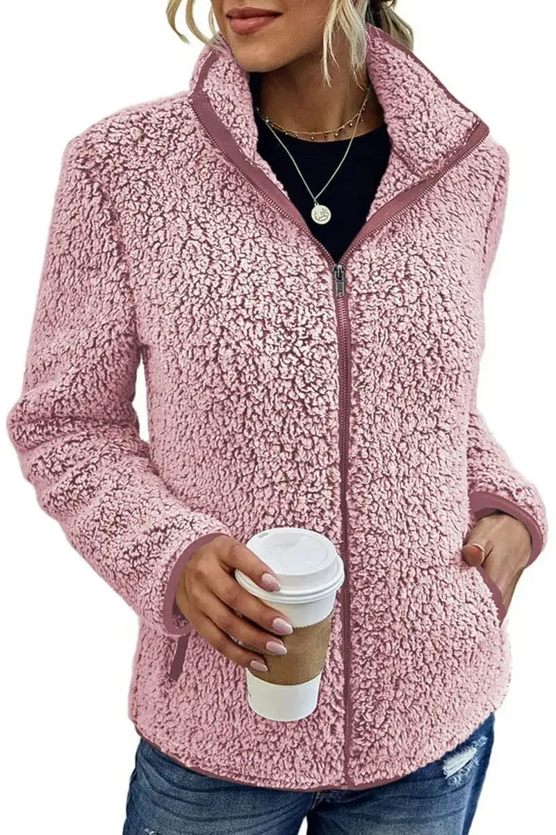 Gilet Polaire Élégant au Col Montant pour Femme