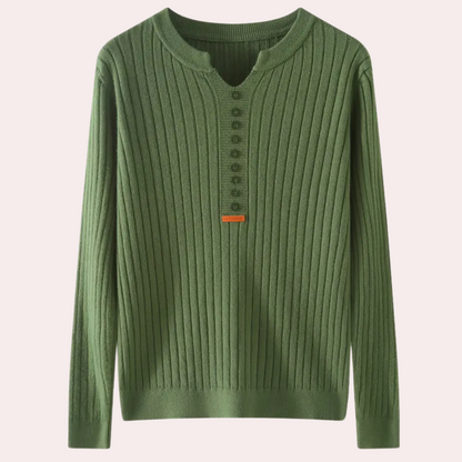 COLLEEN - Pull Élégant à Col V avec Boutons pour Femmes