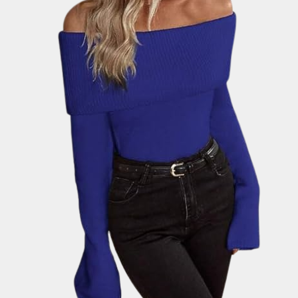 DELIA - Pull à Épaules Dégagées pour Femmes