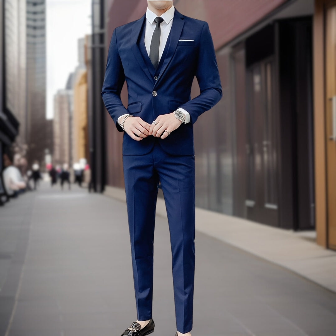 Costume Mariage Élégant Homme Trois Pièces | Boutons De Manchette Luxe