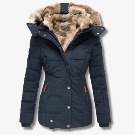 Manteau Hiver Femme à Capuche Zippé Chauffant