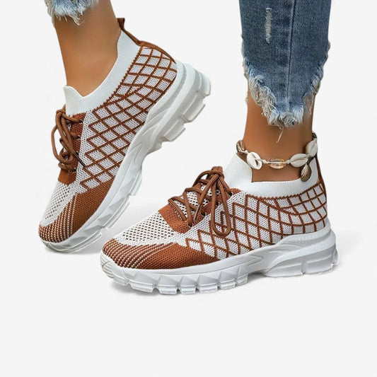 Veya – Chaussures confortables à bout arrondi avec lacets et semelle épaisse - LuxeStyle