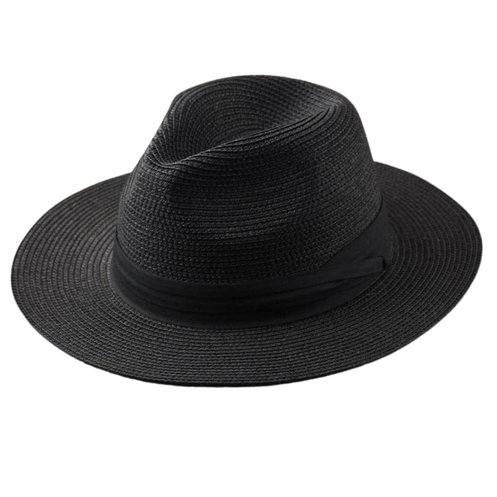 Chapeau Élégant à Bord Large avec Nœud Noir