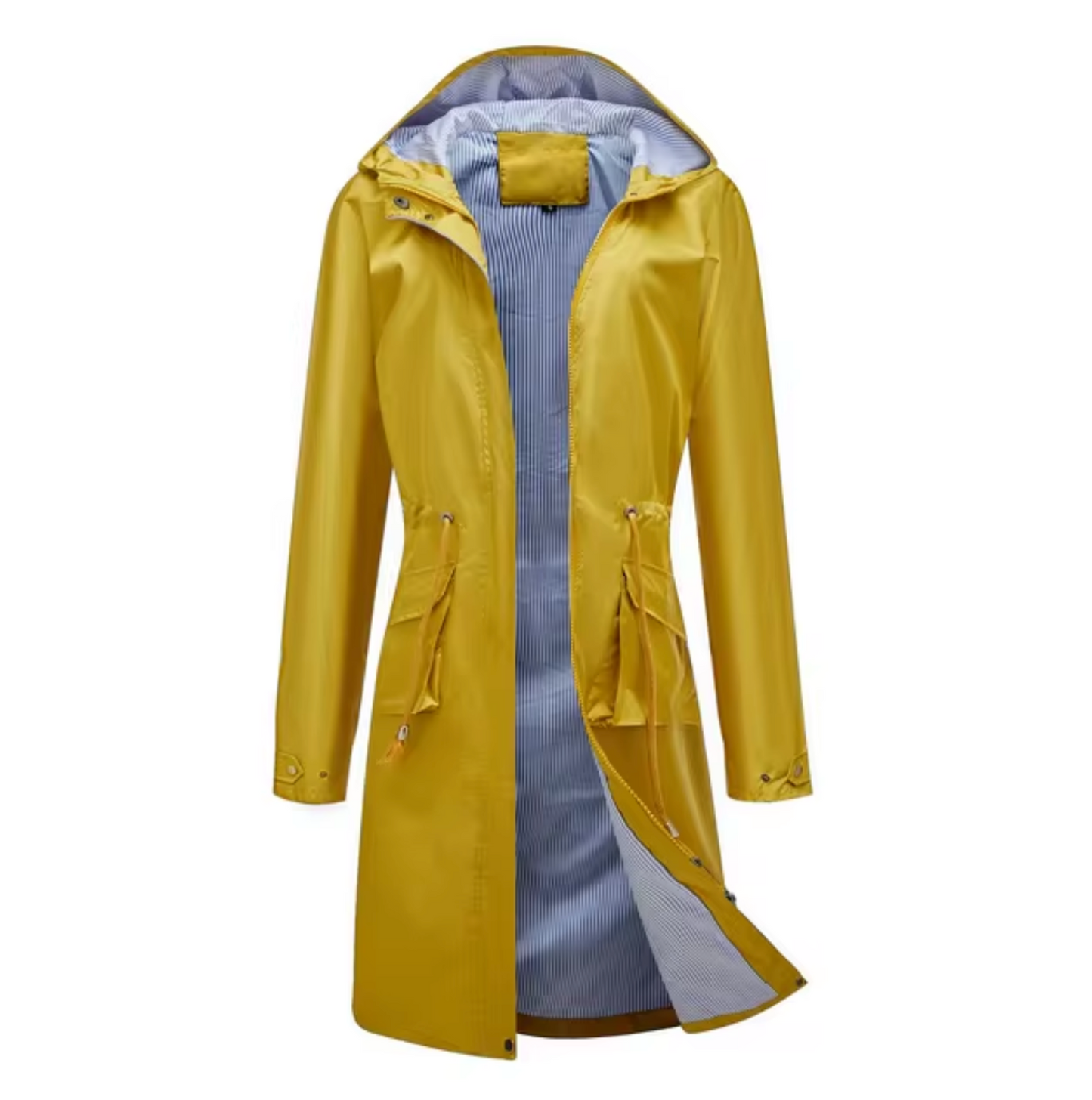 Manteau Imperméable Femme – Veste Longue Élégante avec Capuche