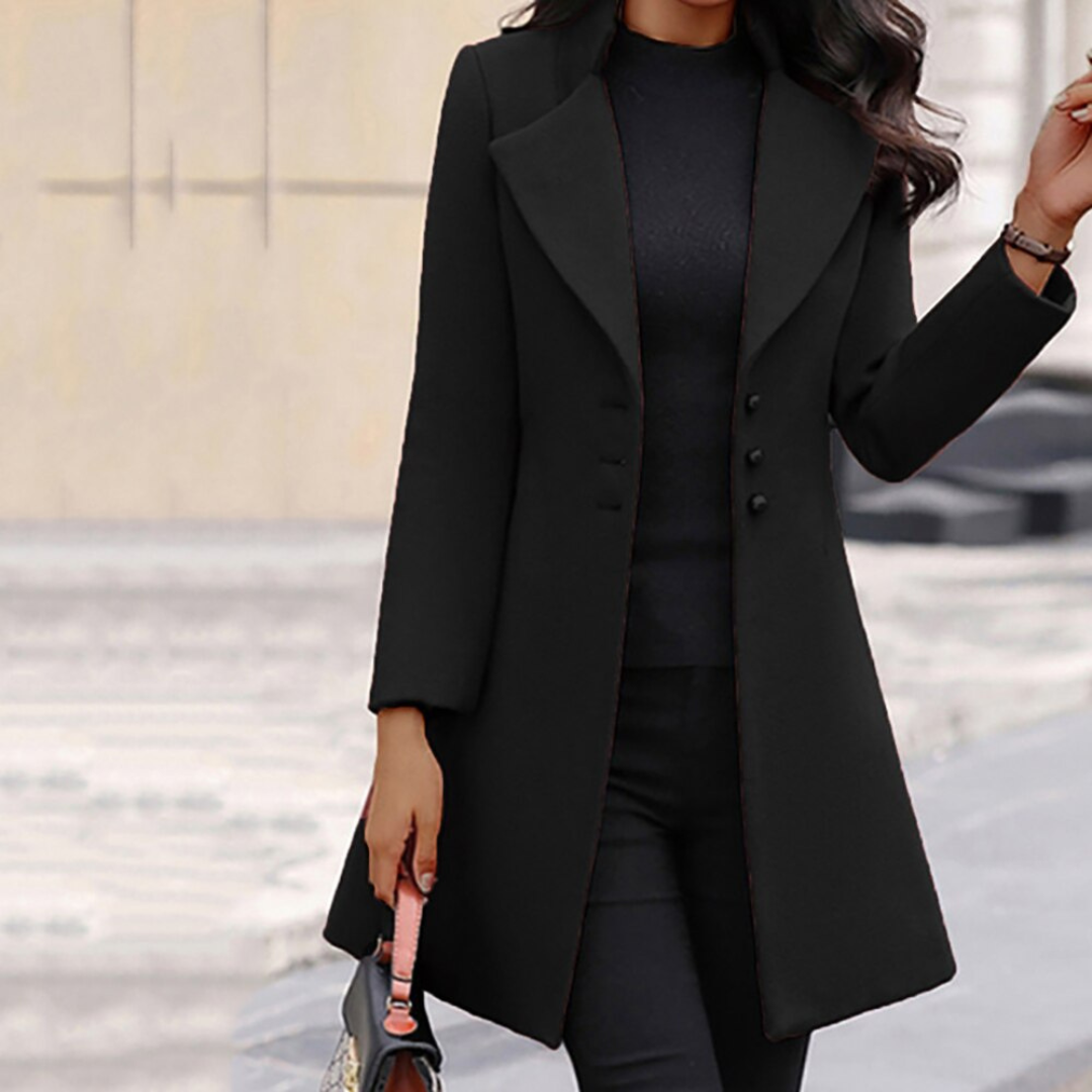 Manteau Femme Élégant En Laine Douce