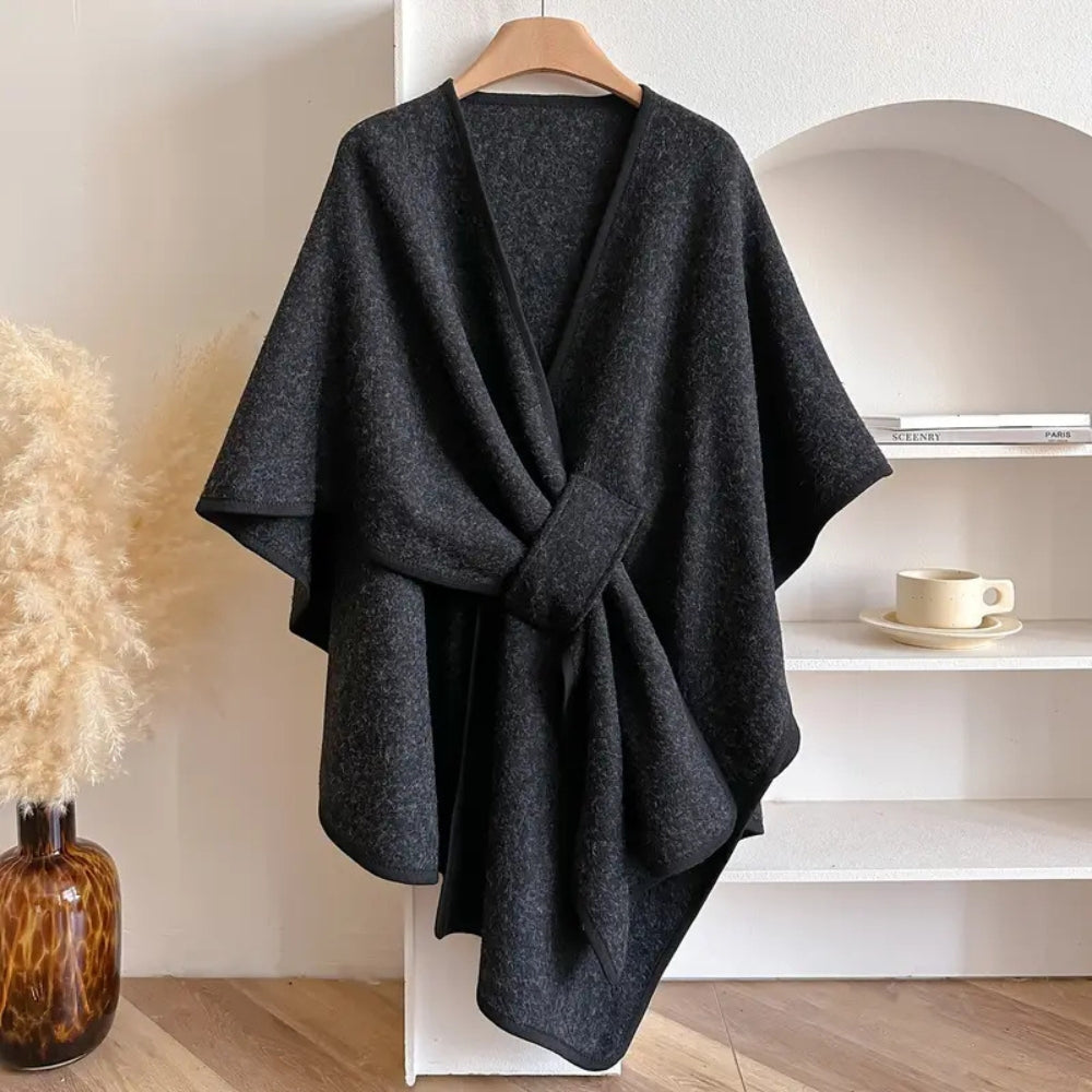 Manteau Cape Femme Élégant - Poncho Hiver Douillet en Polaire