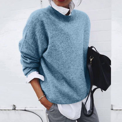 Pull Femme Cachemire Doux Col Rond Élégant