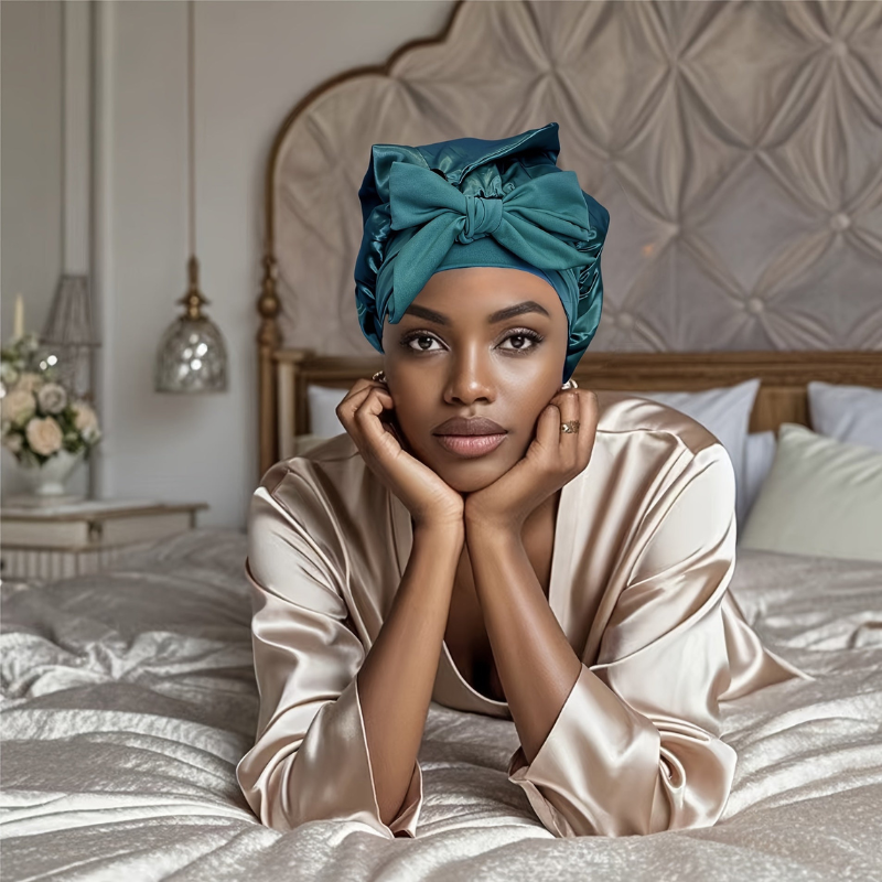 Bonnet de nuit doux en soie pour cheveux protégés