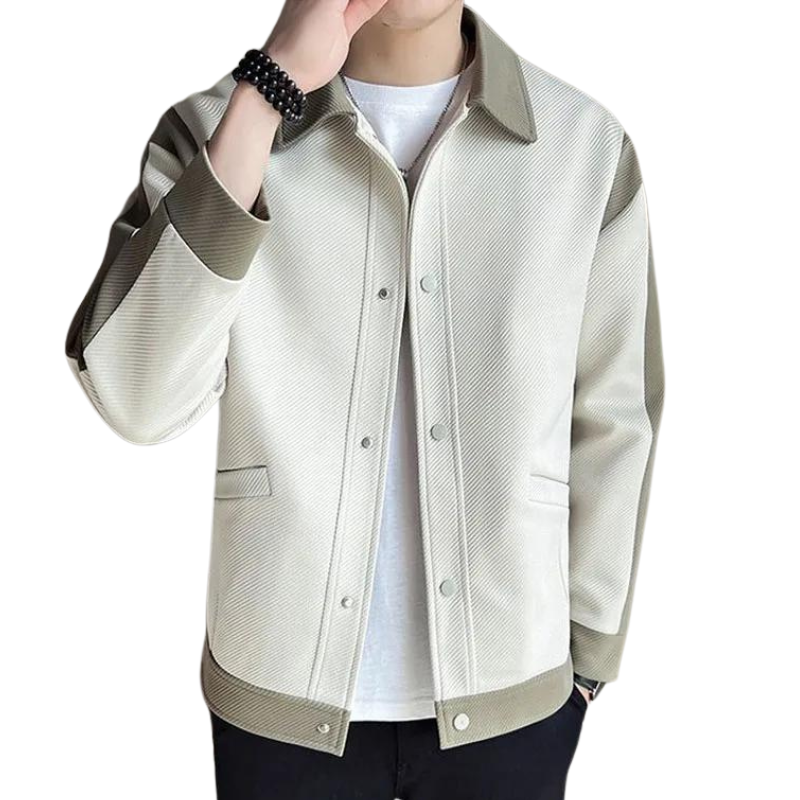 Veste décontractée homme col montant avec fermeture éclair
