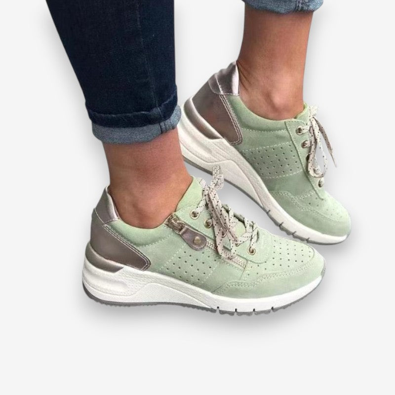 Chaussures Décontractées à Lacets avec Fermeture Éclair et Semelle Platte