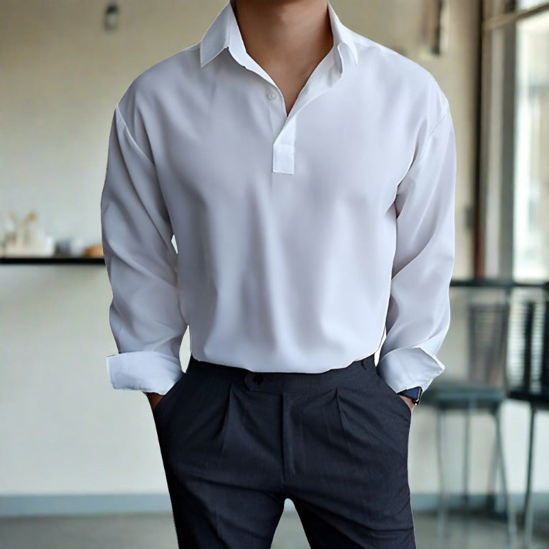 Polo Homme Classique à Manches Longues pour Tous Les Jours