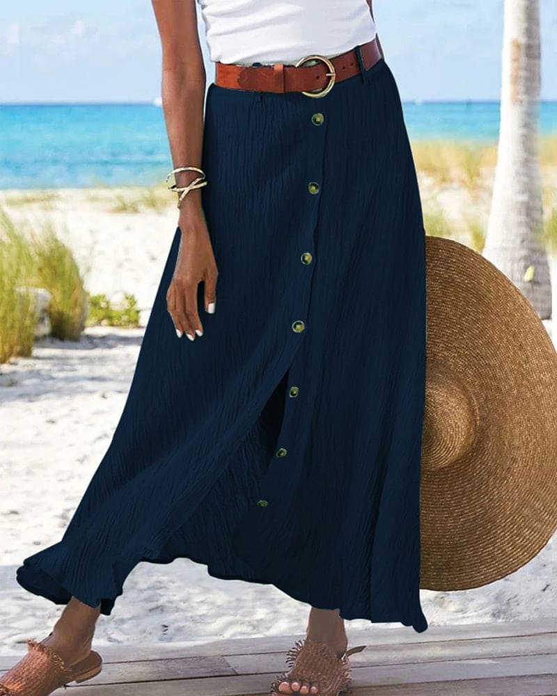 Jupe Longue Été Verte décontractée pour Femme Plage