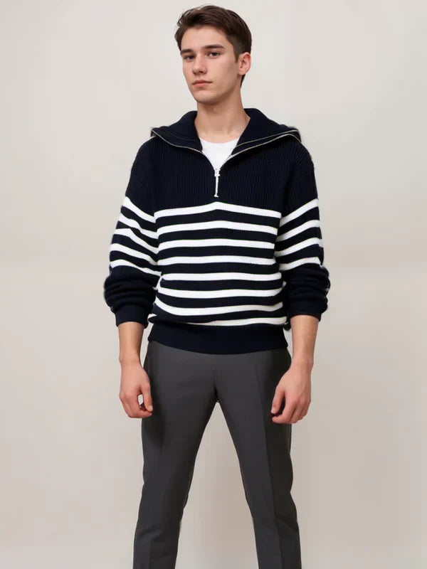 Pull Homme Rayé Zippé pour Tous les Jours