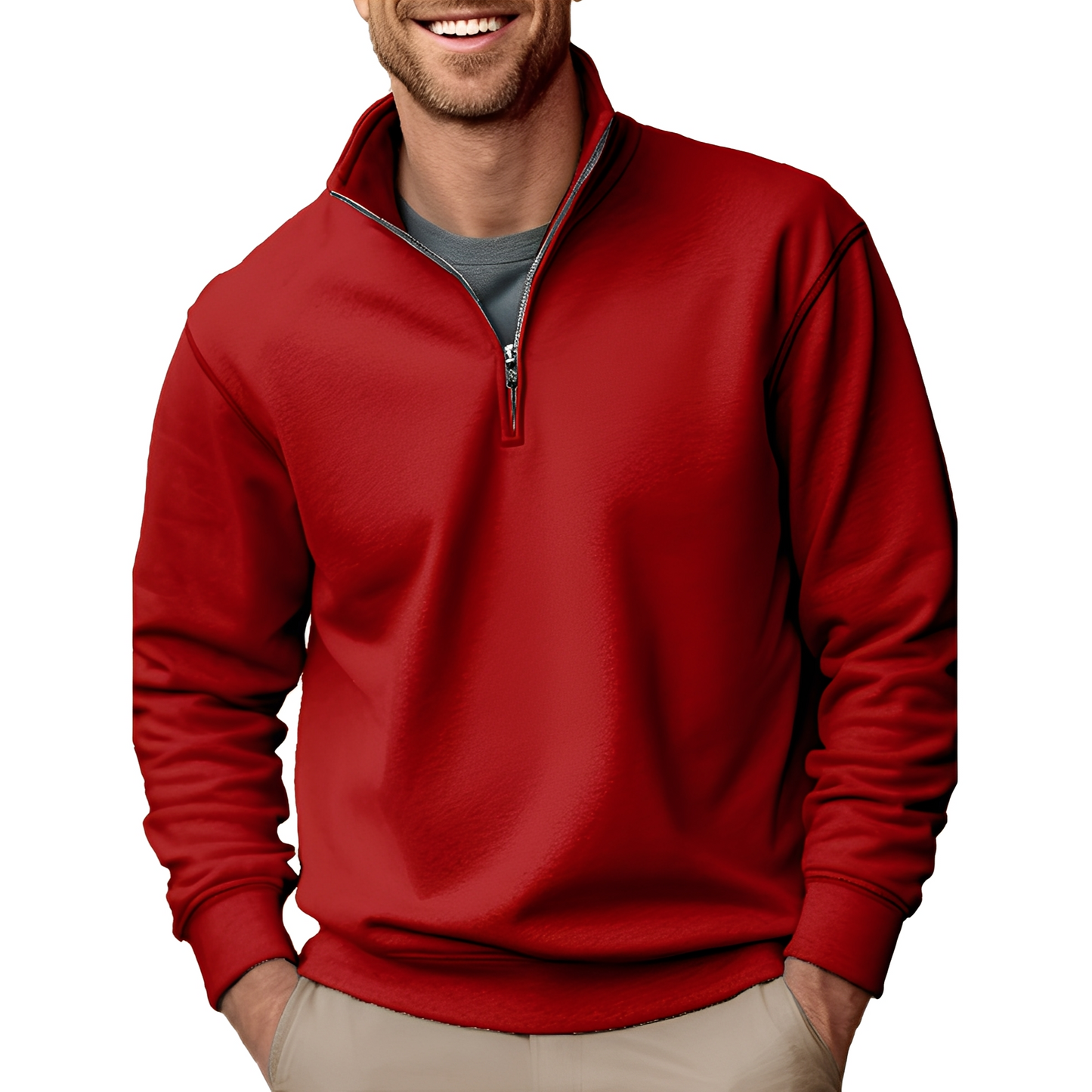Pull Élégant Zippé Homme Pour Tous Les Jours
