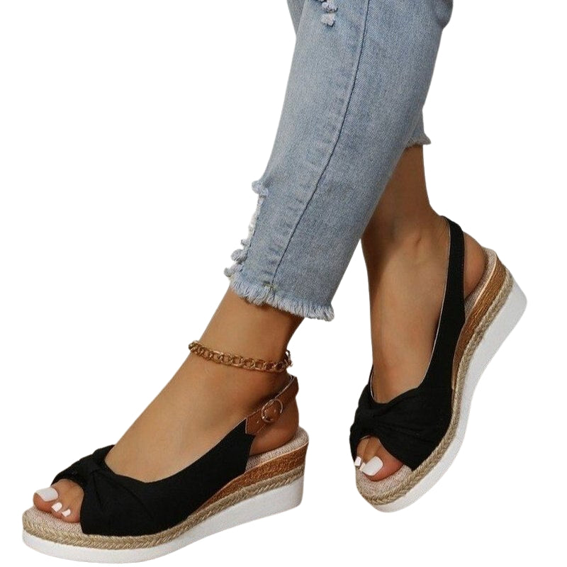 Sandales Platesforme Élégantes à Nœud