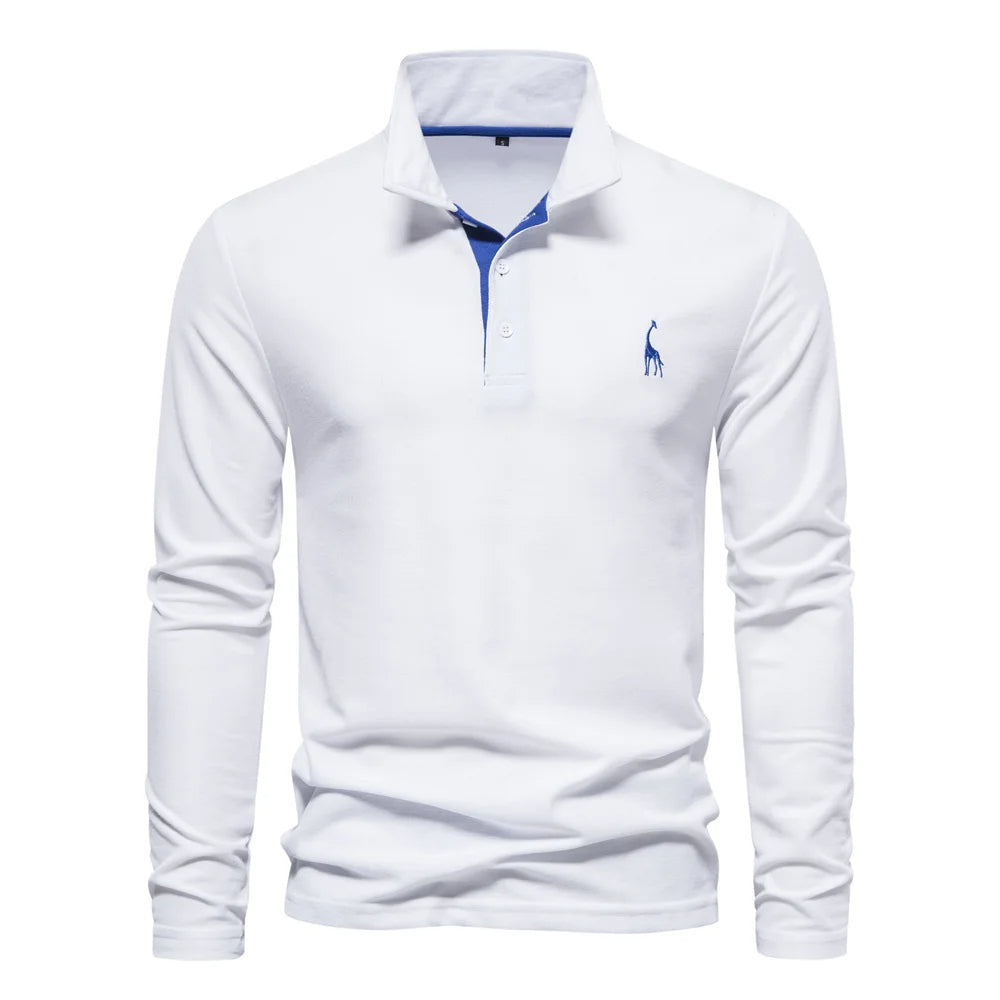 Elegancio™ – Polo Homme Manche Longue Élégance et Confort Durable