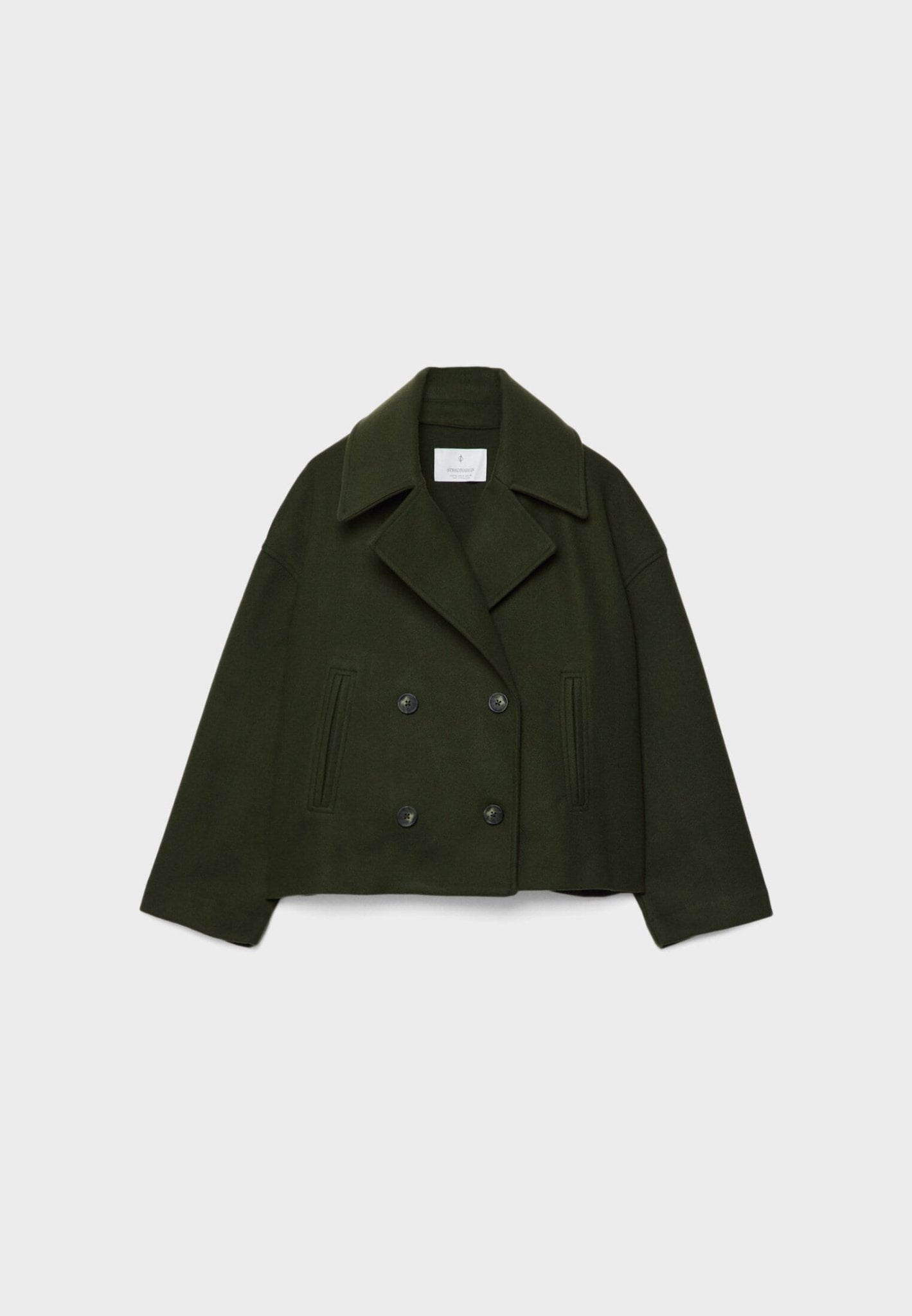Veste Femme Élégante Tailleur Cintrée avec Col Pointu et Double Boutons