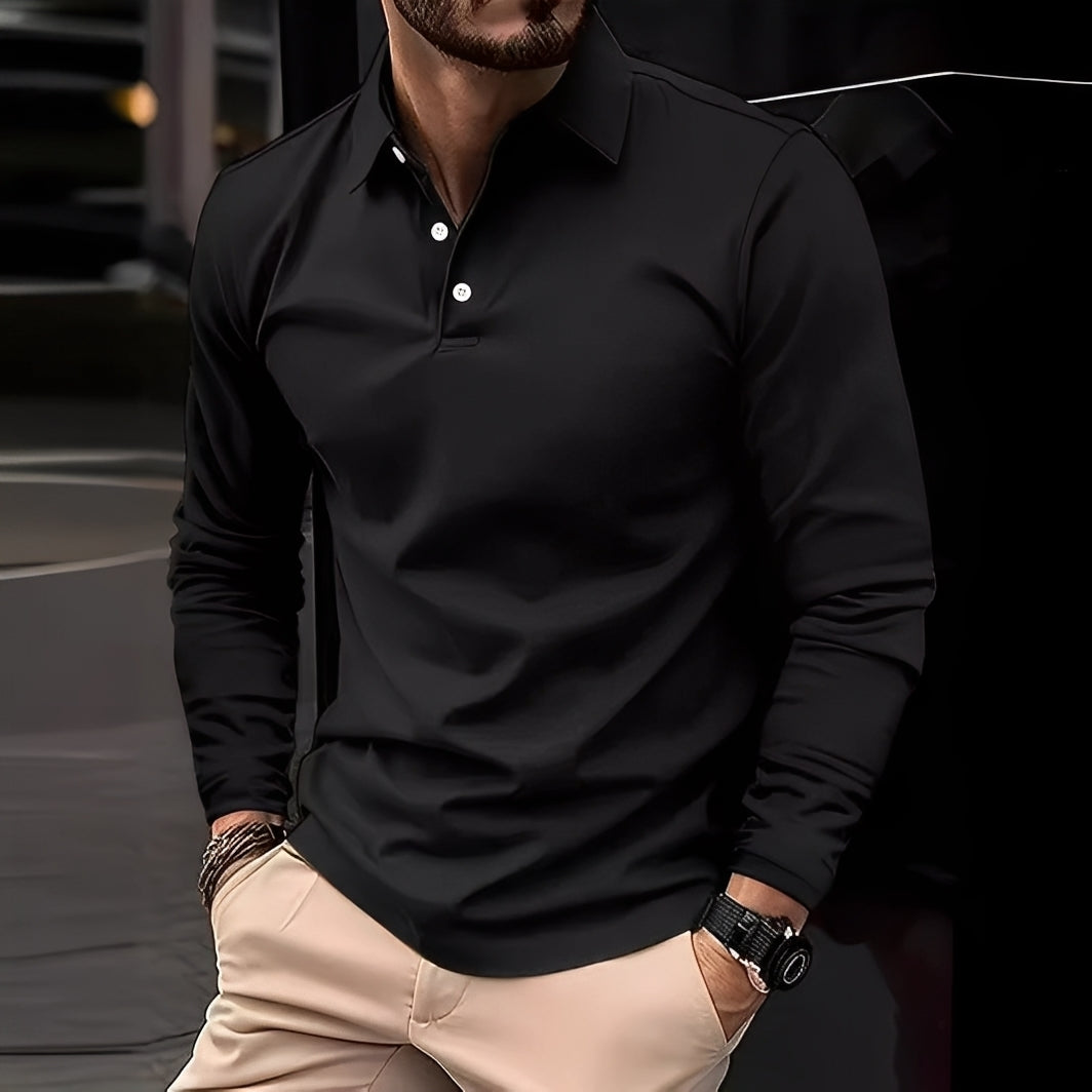 Polo Homme Élégant Manches Longues pour Tous les Jours