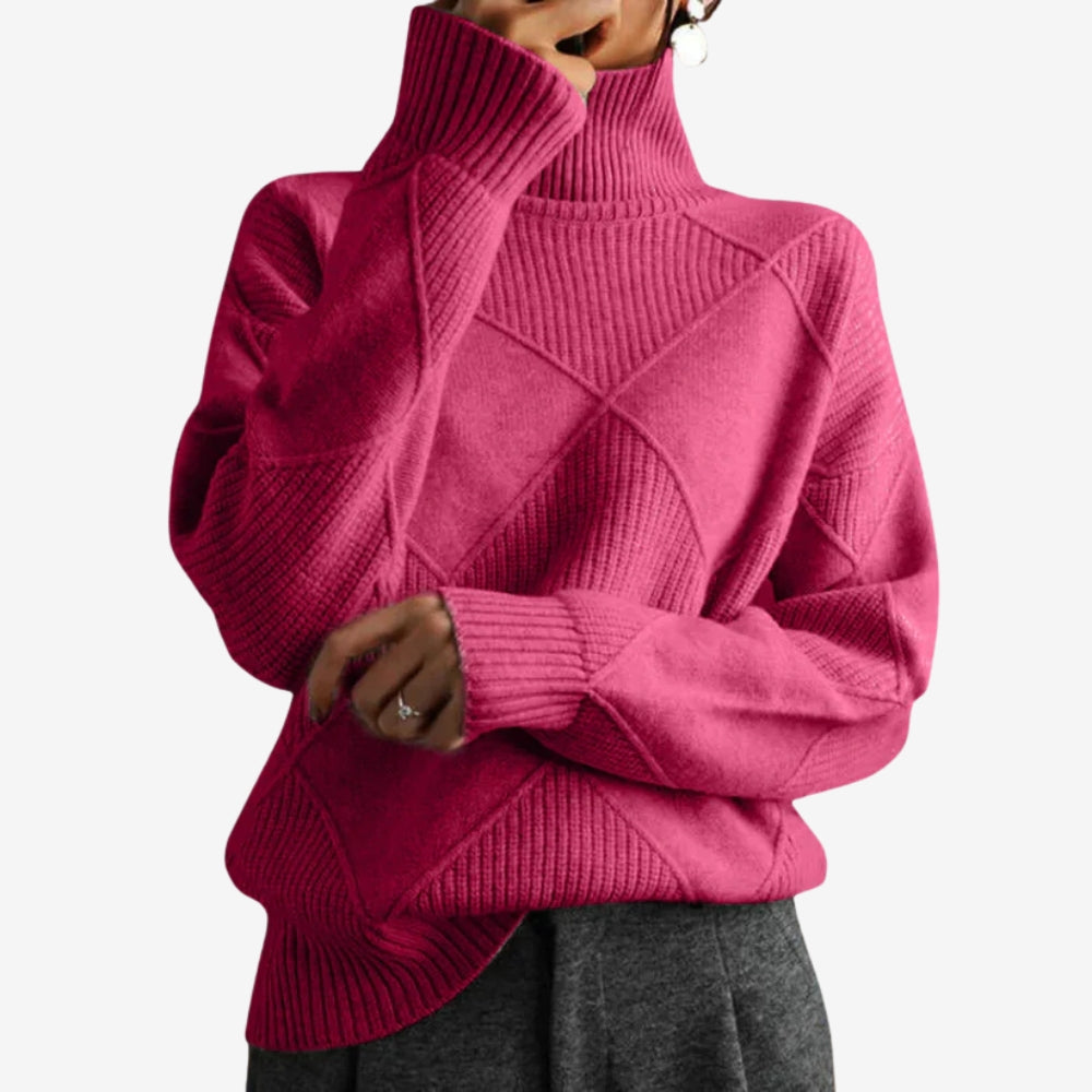 Pull Femme Confortable Col Roulé