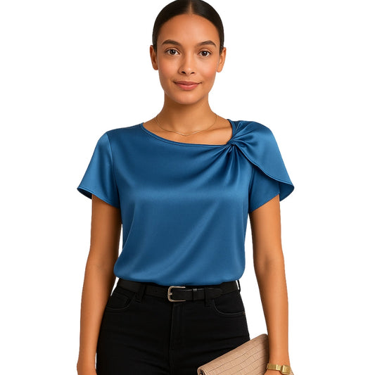 Top Femelle Détente Manches Courtes - LuxeStyle