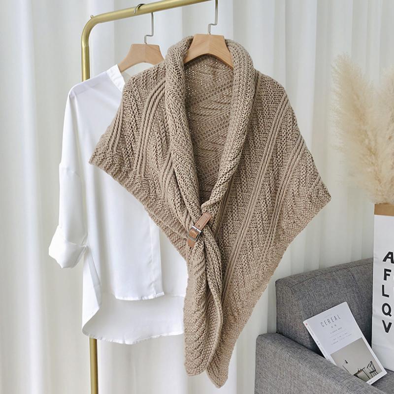Écharpe Triangle Confortable avec Boucles pour Femme | Parfait pour l'Hiver