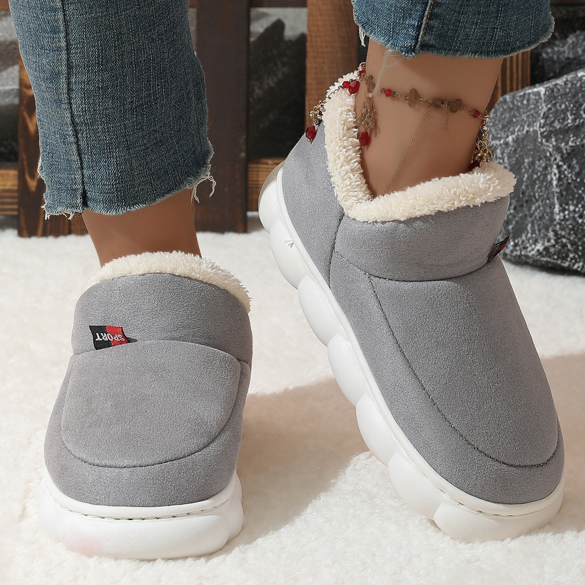 Bottines Femme Hiver Confortable en Peluche - LuxeStyle
