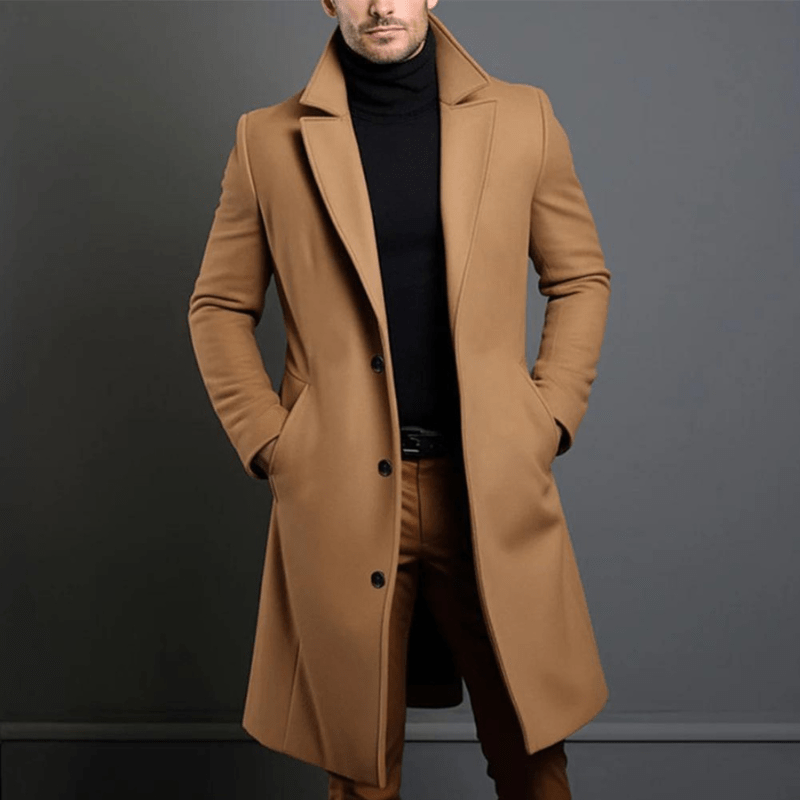 Manteau Homme Hiver Élégant - Veste Longue Isolée et Chaude Style Classique