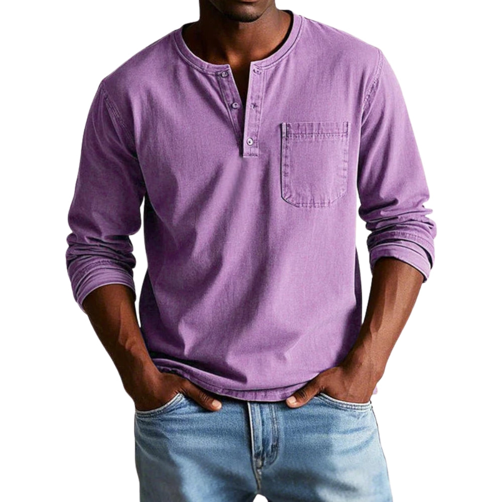 Chemise Classique Col Rond Manches Longues