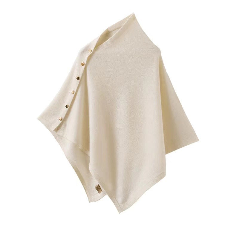 Poncho Femme Chic – Écharpe en Foulard Doux avec Boutons