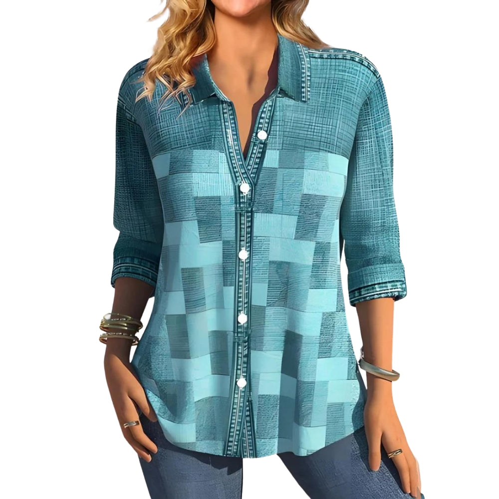 Chemise Femme Manches Longues Floral Élégante
