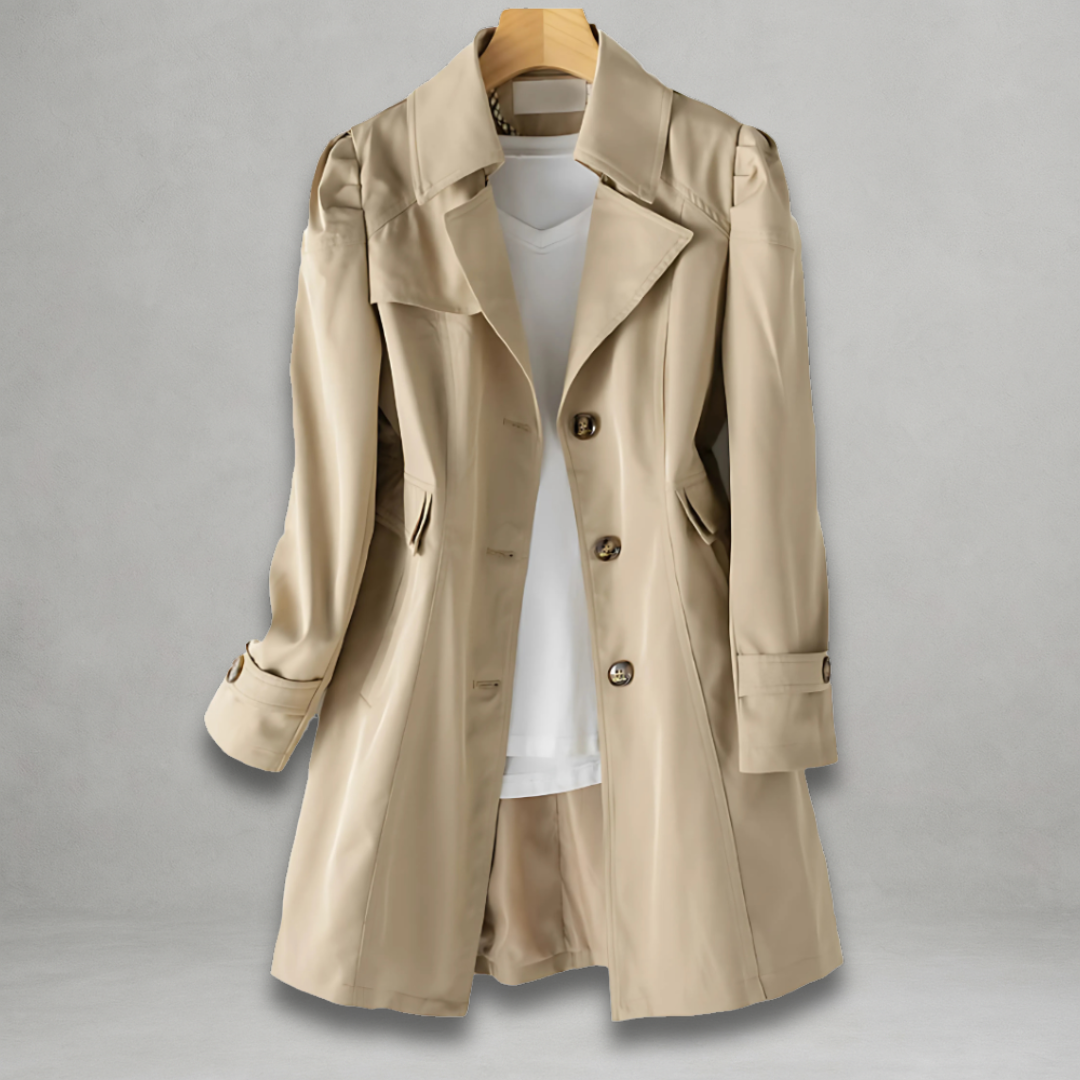 Manteau Trench Élégant Femme Beige Classique - LuxeStyle