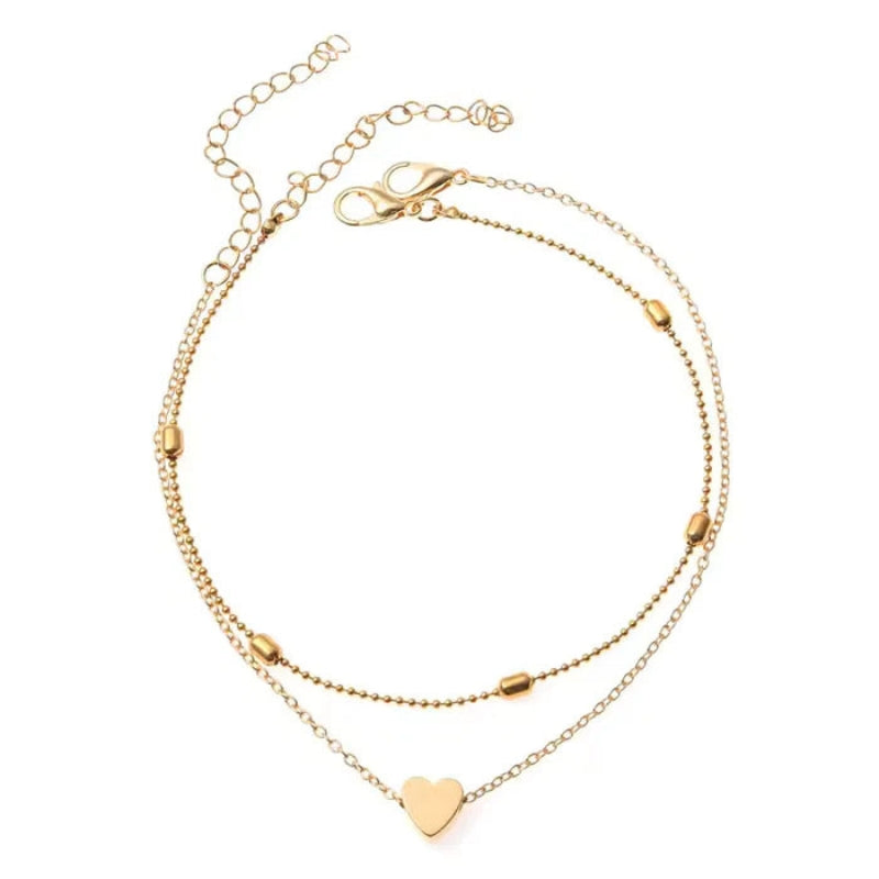 Bijoux Cheville Femmes avec Breloques Cœur - LuxeStyle