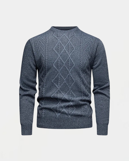 Pull Homme Laine Marine à Motif Texturé