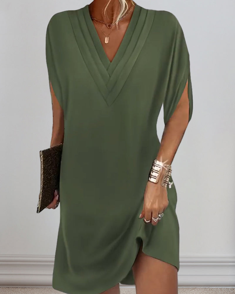 Robe Chic à Manches Coupées pour Femmes Midi - LuxeStyle